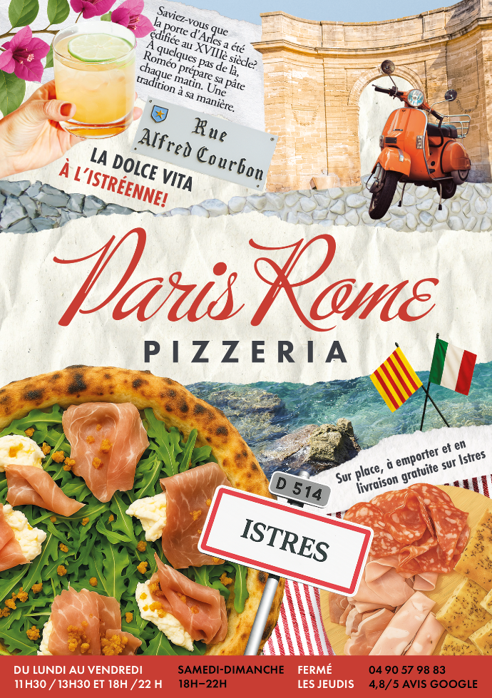 Flyer Paris-Rome pizzeria à Istres